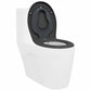 Toilet Seat Anthracite Plastic 14.6 x 17.6 x 1.6 in Detachable