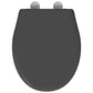 Toilet Seat Anthracite Plastic 14.6 x 17.6 x 1.6 in Detachable