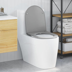Toilet Seat Grey Plastic 17.3 x 14.2 x 1.3 in Durable