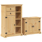Bathroom Furniture Set Honey Solid pine wood, engineered wood, metal