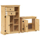 Bathroom Furniture Set Honey Solid pine wood, engineered wood, metal
