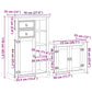 Bathroom Furniture Set Honey Solid pine wood, engineered wood, metal