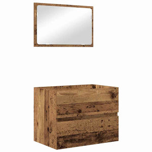 Bathroom Furniture Set 2 pcs Old Wood 57 x 37 x 45 cm