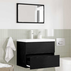 Bathroom Furniture Set 2 pcs Black Oak 57 x 37 x 45 cm
