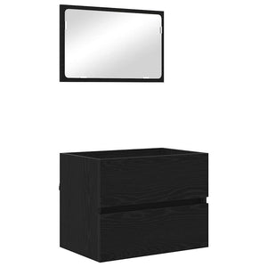 Bathroom Furniture Set 2 pcs Black Oak 57 x 37 x 45 cm
