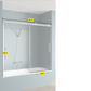 Standard Shower Sliding Glass Door - Chrome BathTub