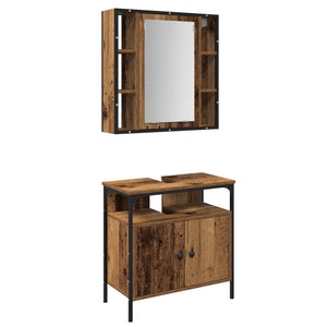 2 Piece Bathroom Furniture Set Old Wood Engineered Wood