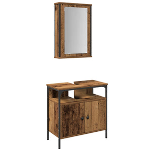 2 Piece Bathroom Furniture Set Old Wood Engineered Wood