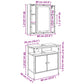 2 Piece Bathroom Furniture Set Old Wood Engineered Wood