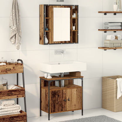 2 Piece Bathroom Furniture Set Old Wood Engineered Wood