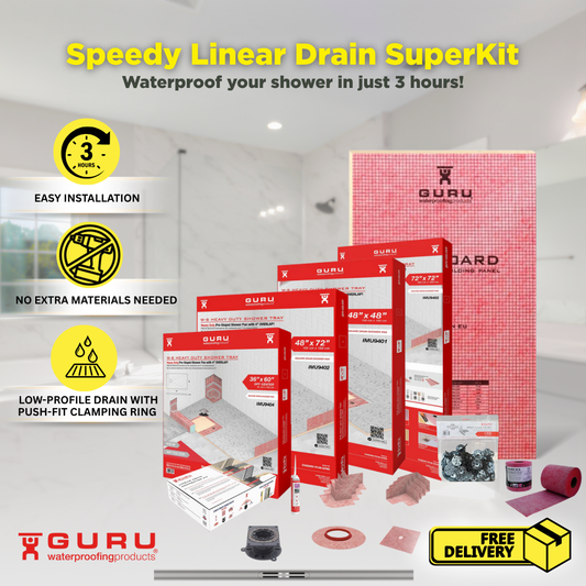 GURU Speedy Superkit for Linear Drains (with REVOLUX CURVE)