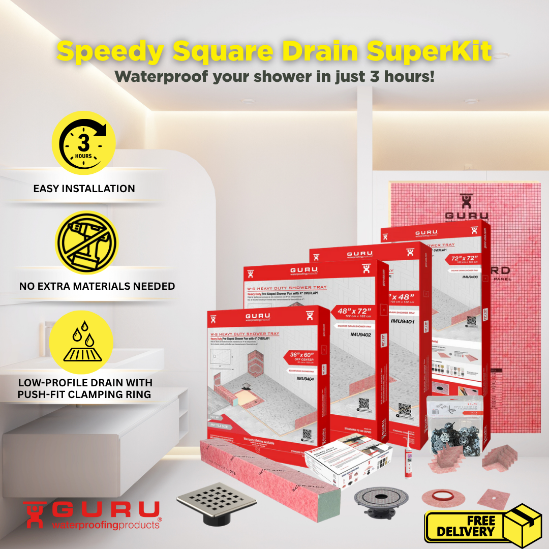 GURU Speedy Superkit for Square Drains PVC