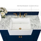 Adeline Bathroom Vanity with Farmhouse Sink and Carrara White Marble Top Cabinet Set