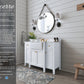 Adeline Bathroom Vanity with Farmhouse Sink and Carrara White Marble Top Cabinet Set