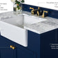 Adeline Bathroom Vanity with Farmhouse Sink and Carrara White Marble Top Cabinet Set