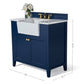 Adeline Bathroom Vanity with Farmhouse Sink and Carrara White Marble Top Cabinet Set