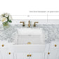 Adeline Bathroom Vanity with Farmhouse Sink and Carrara White Marble Top Cabinet Set