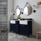 Adeline Bathroom Vanity with Farmhouse Sink and Carrara White Marble Top Cabinet Set